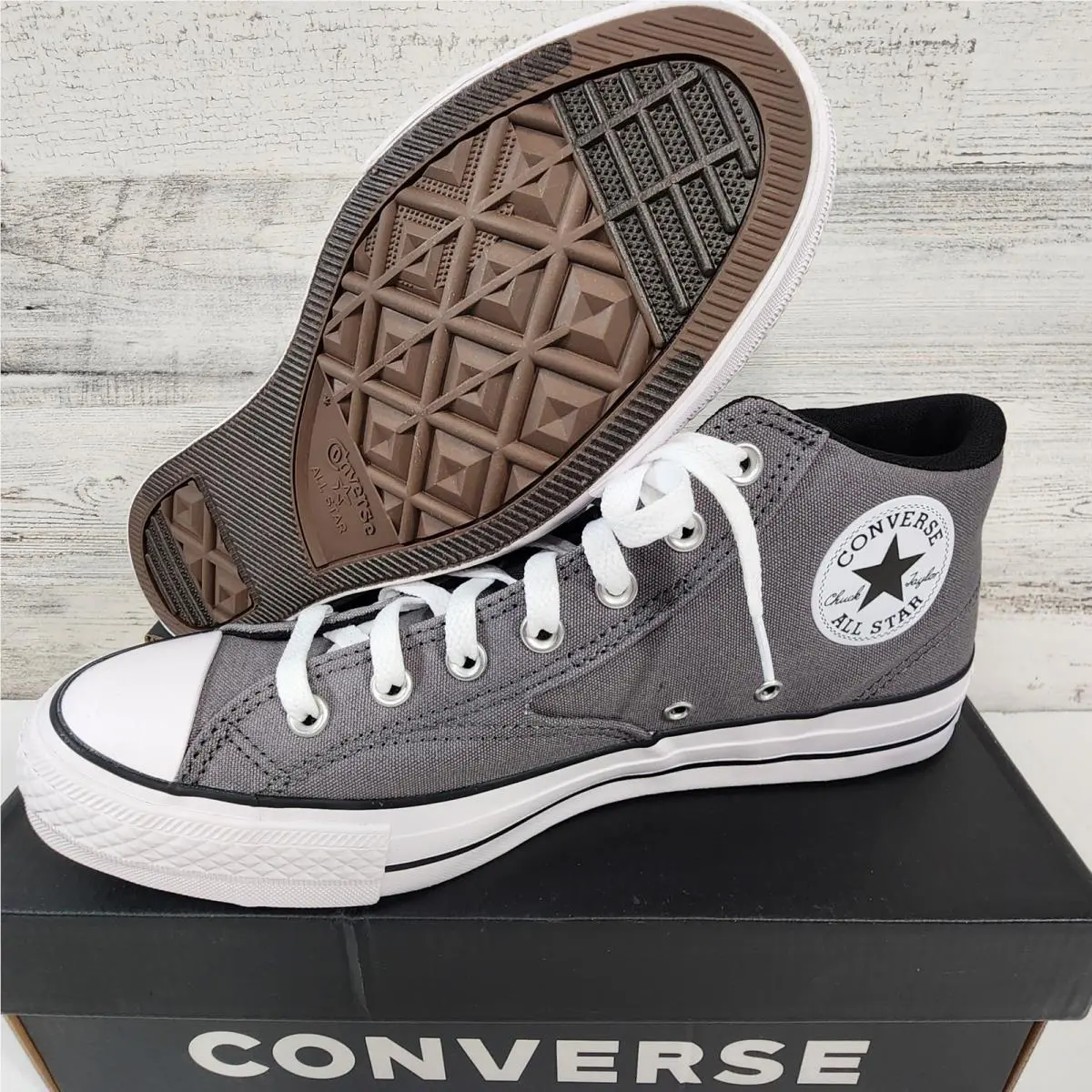 Converse Malden Street Mid Mens Size 10 Dark Grey Canvas Sneaker A16002F