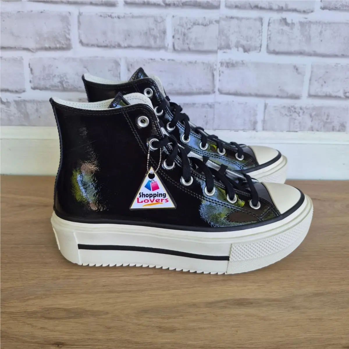 ⭐converse Lift Double Stack Platform 7 Men`s Shoes Sneaker Leather Black A12977C