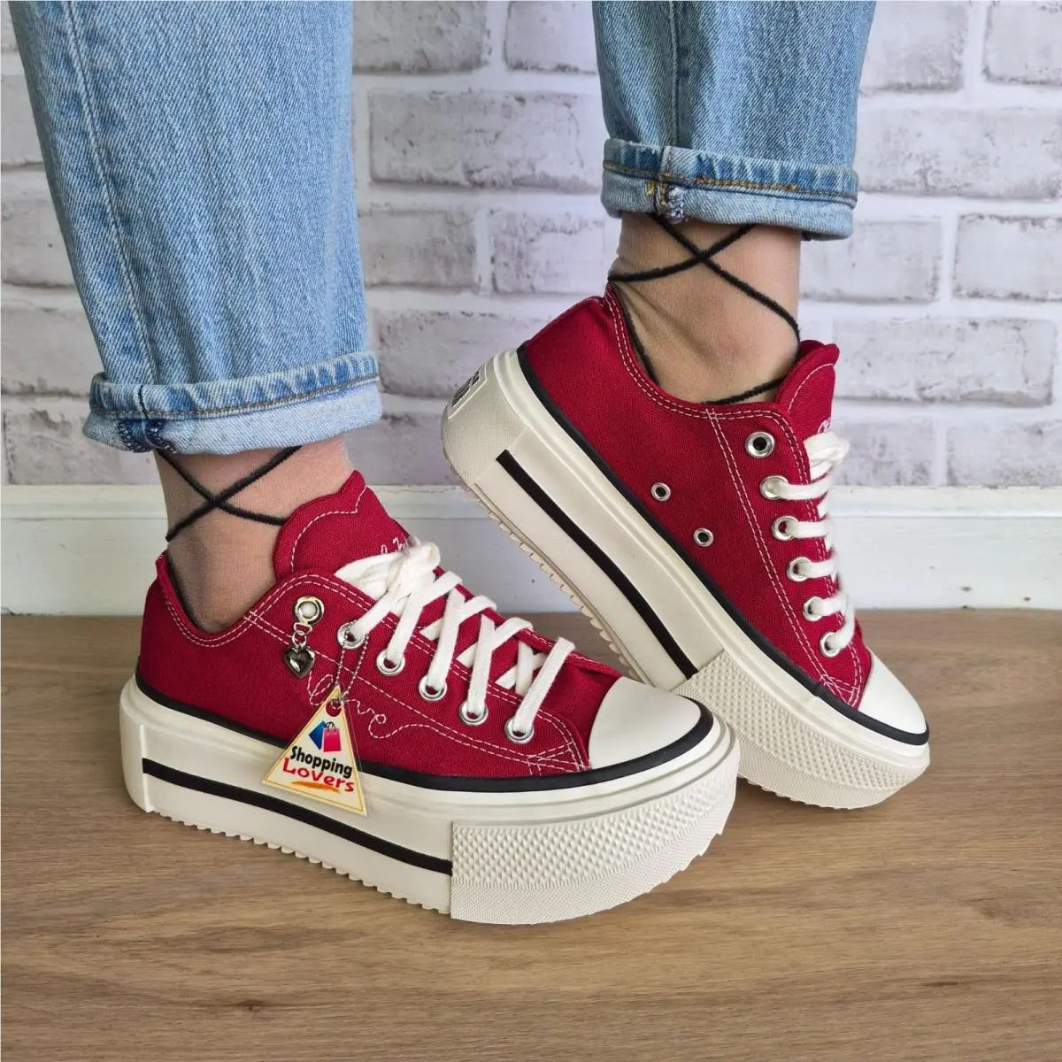Converse Lift Doublestack Platform 12.5 Women Shoes Sneaker Burgundy Red A20659C