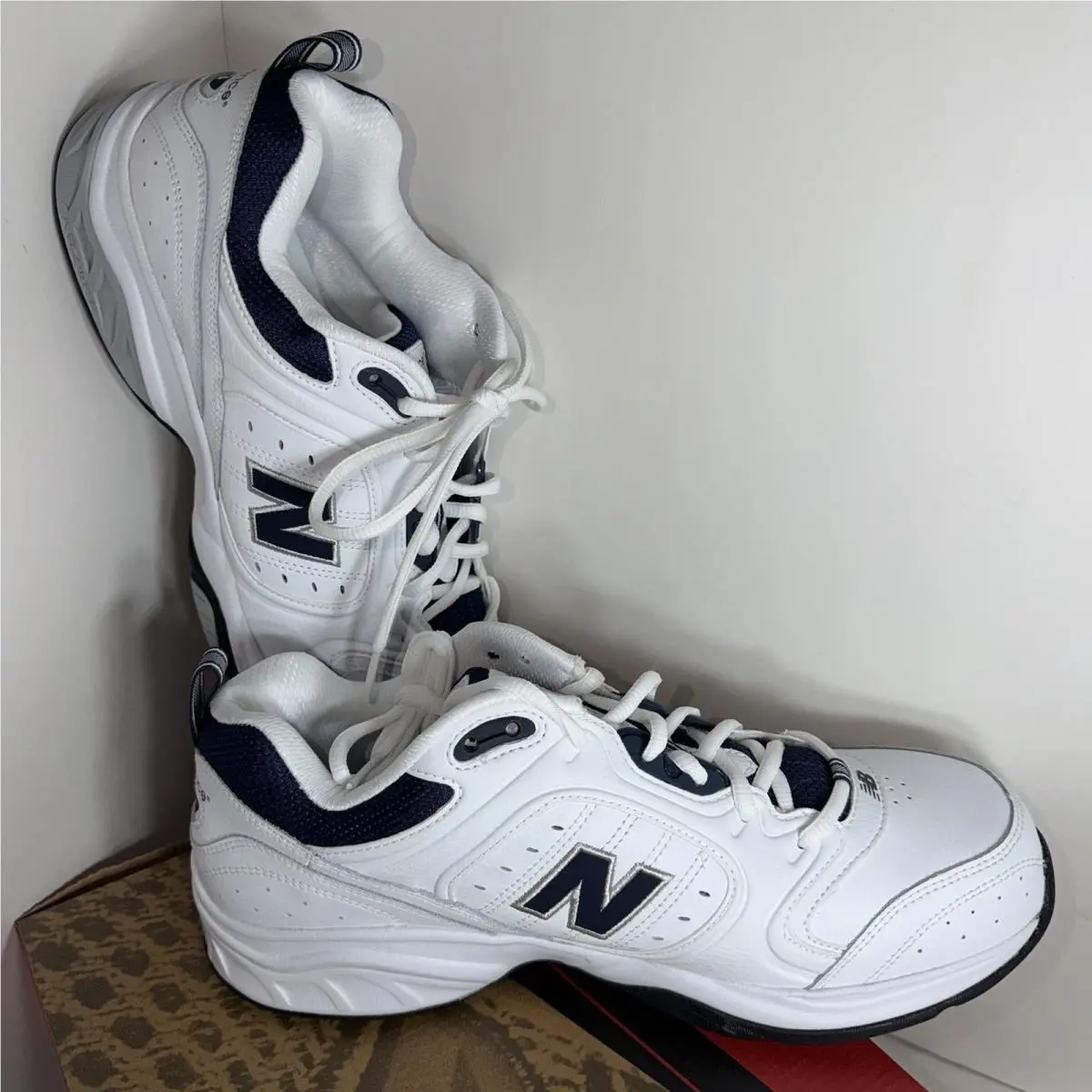 New Balance Men 623 Training White Navy Shoes Sneaker MX623WN3 Size 11 4E New