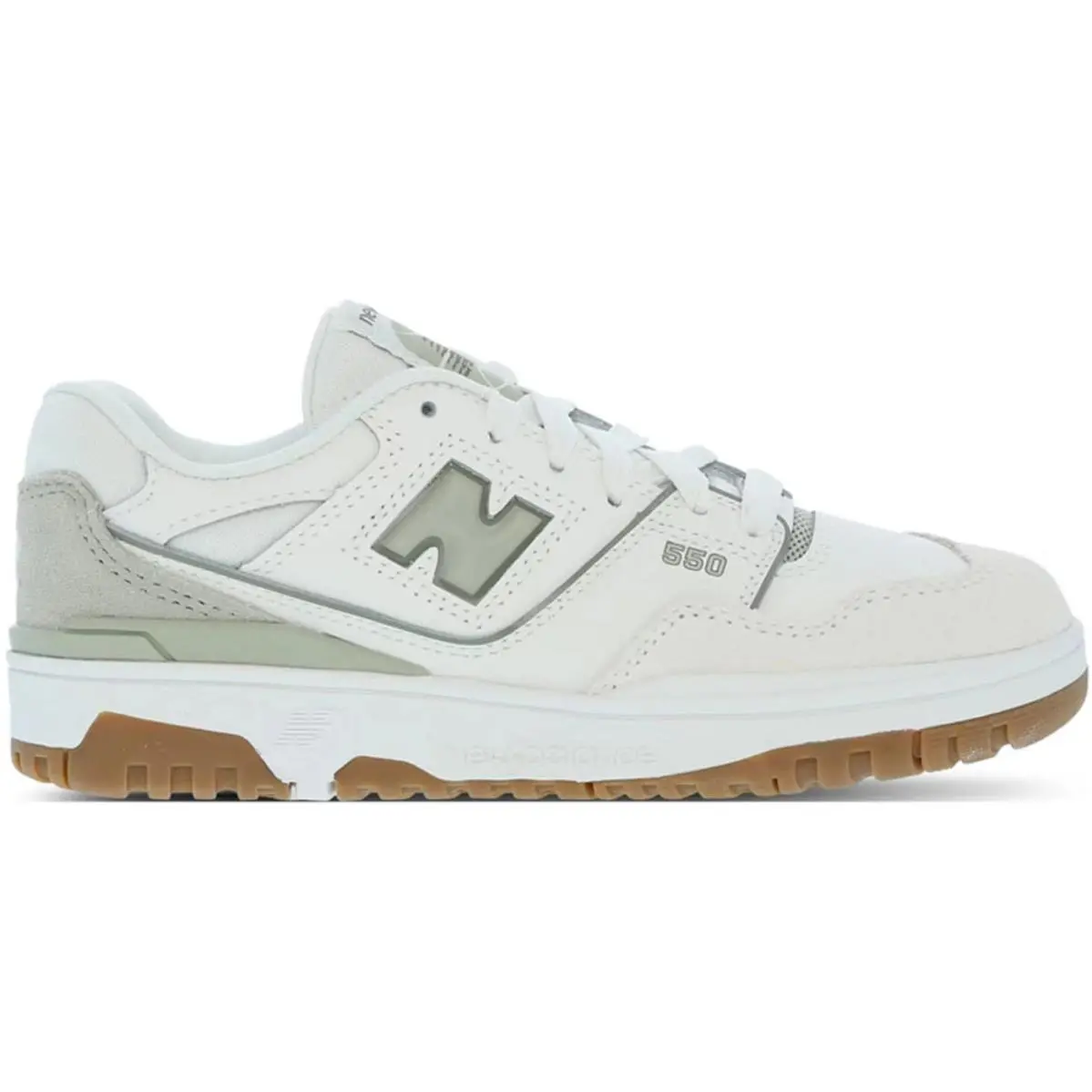 Size 6.5Y New Balance 550 White Olive Gum GS