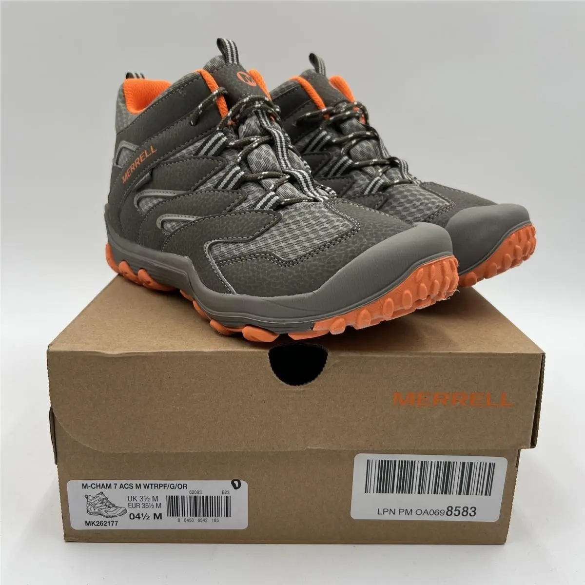 Merrell Unisex Child Chameleon 7 Hiking Waterproof Shoe Gunsmoke/ora 4.5