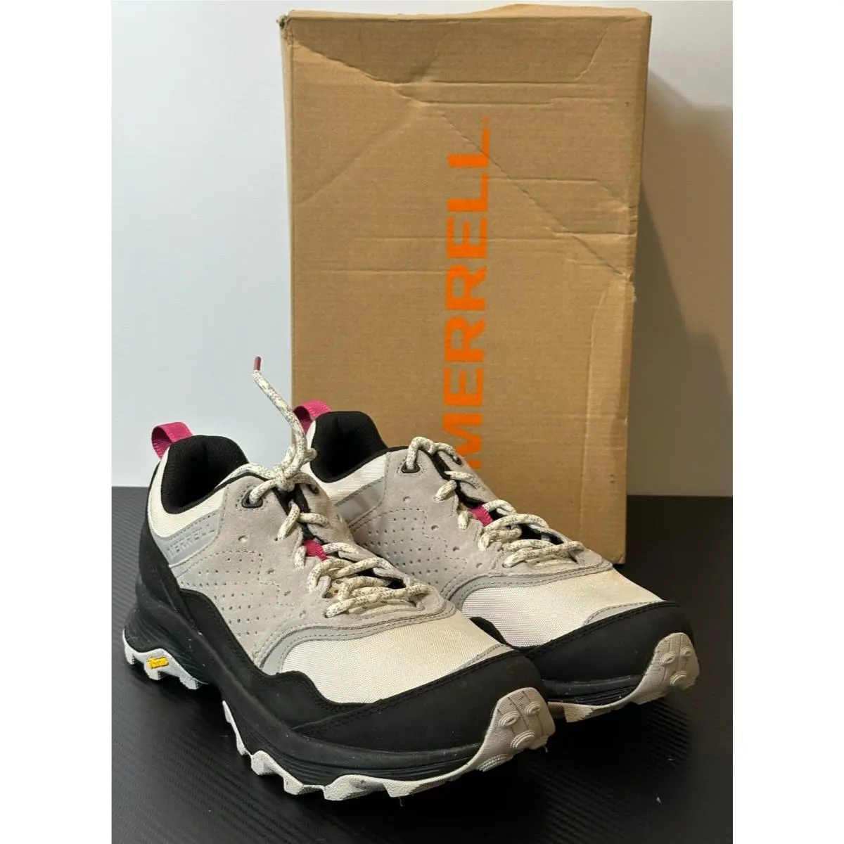 Merrell Women`s 9.5 M Speed Solo Hiking Shoes Black/birch J005024 Read