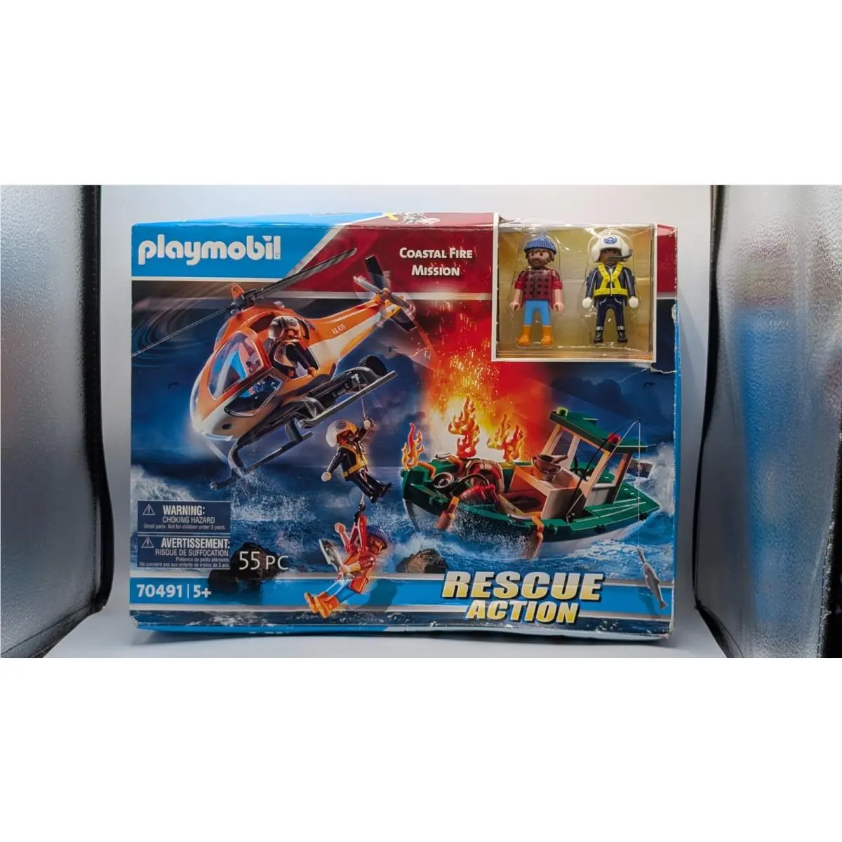 2020 Playmobil Rescue Action Coastal Fire Mission Building 55 Piece Set 70491
