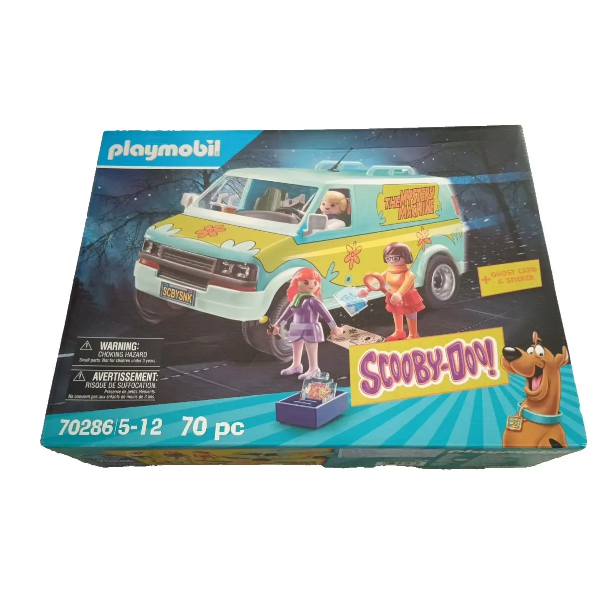 Vtg Playmobil Scooby-doo Mystery Machine Van Fred Velma Daphne 70286
