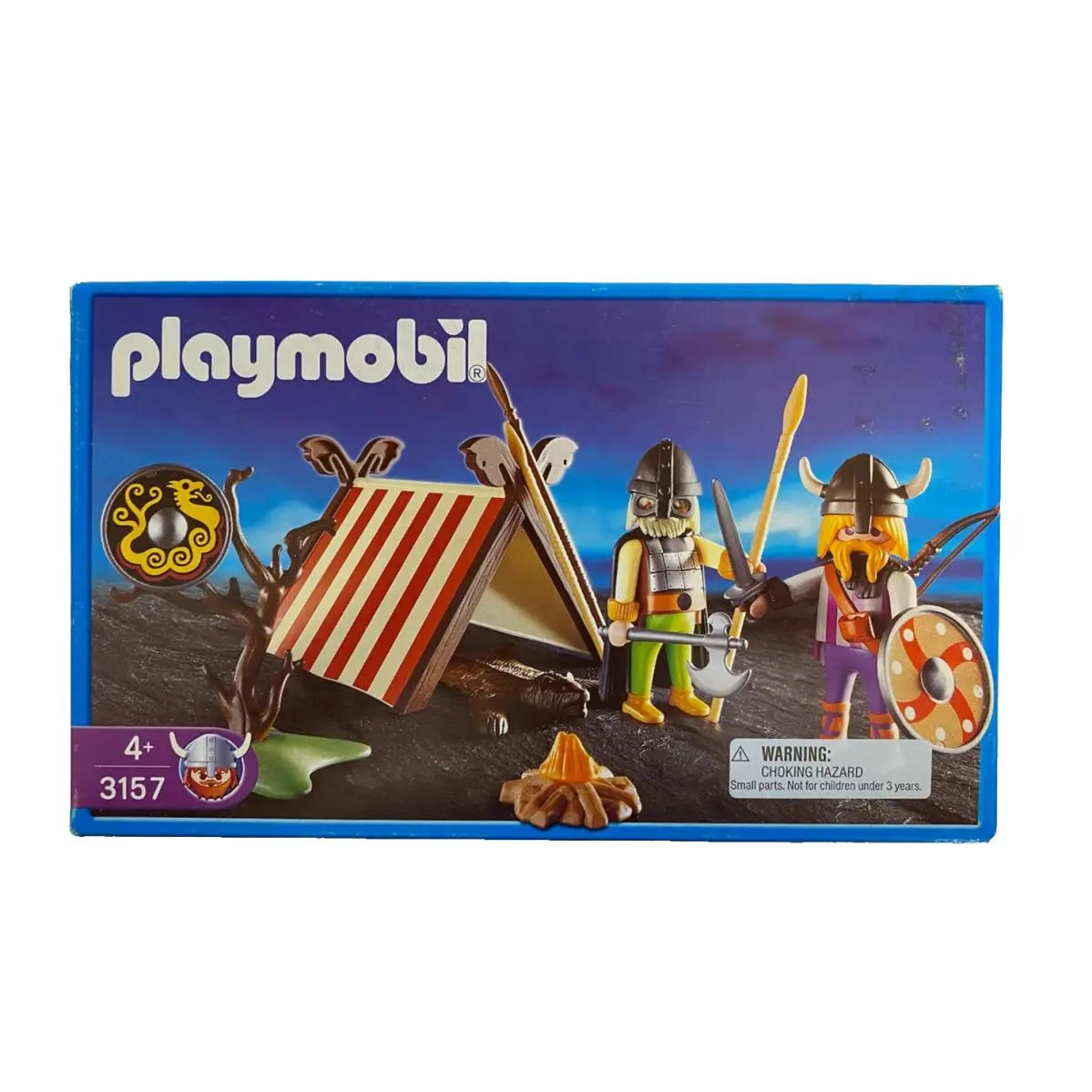 Vintage Playmobil 3157 Viking Camp Figures Tent