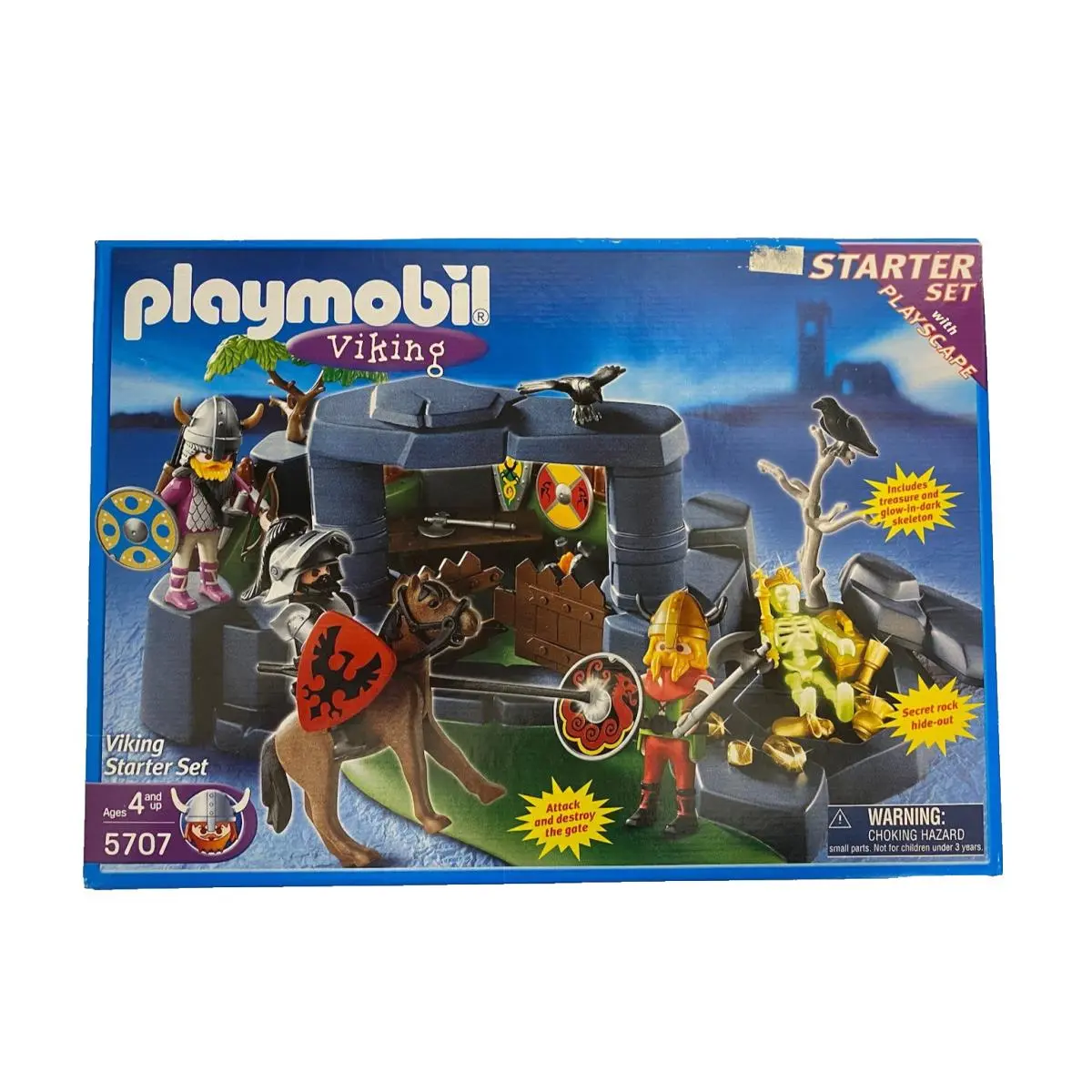 Vintage Playmobil 5707 Viking Starter Set Barbarian Knights Horse Treasure