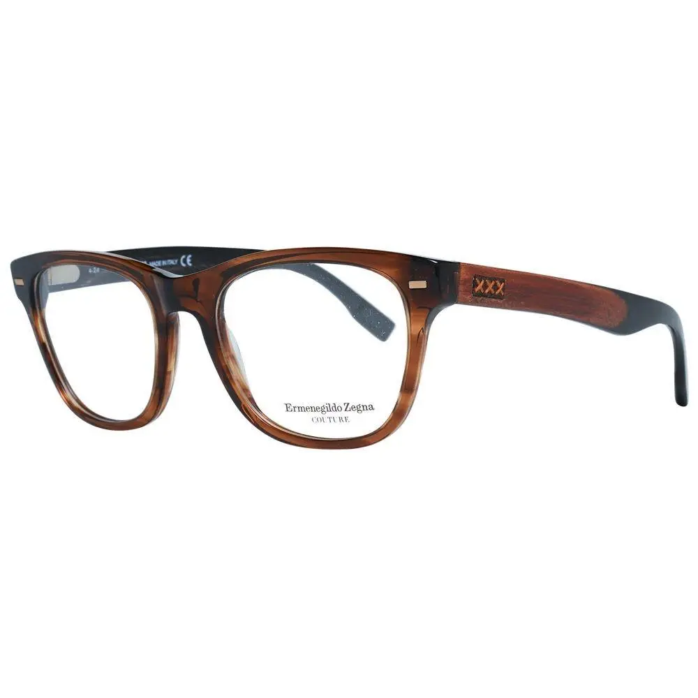 Ermenegildo Zegna Brown Plastic Glasses Frames - ER-1038881