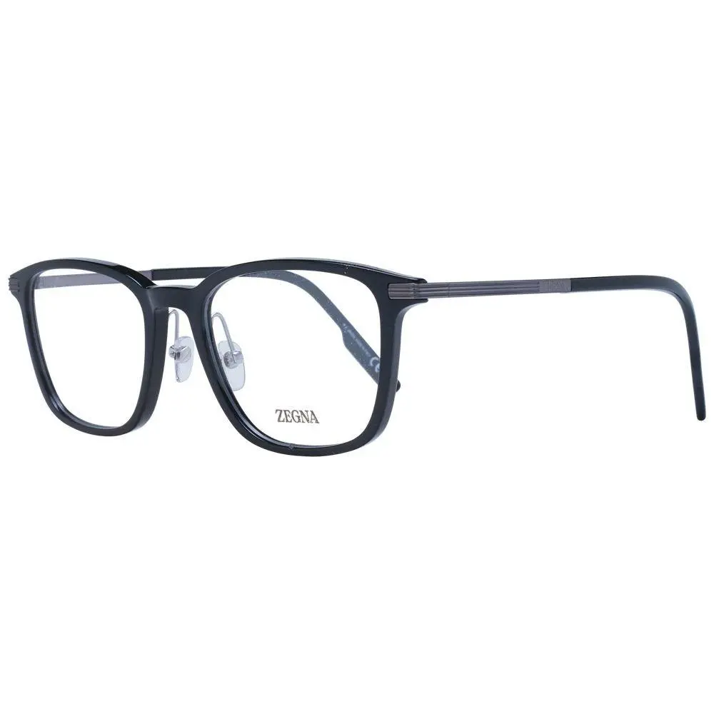 Ermenegildo Zegna Black Plastic Titanium Glasses Frames