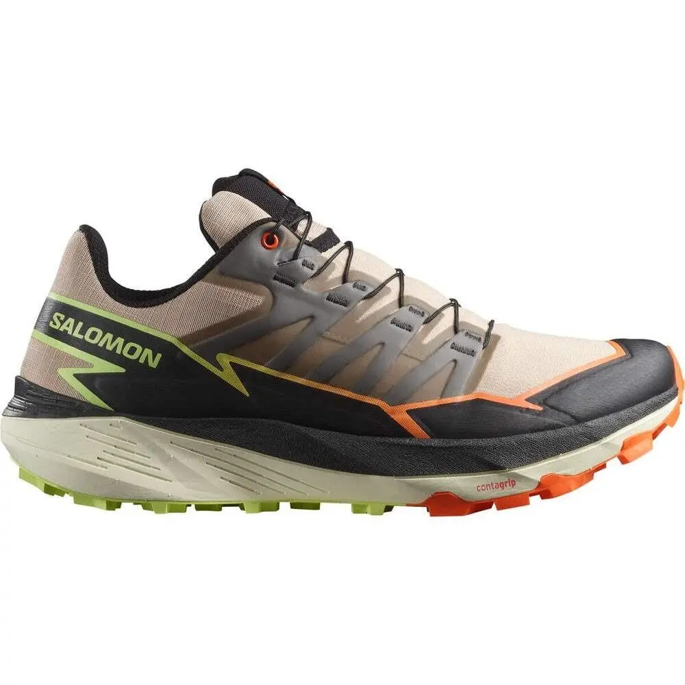 Salomon Thundercross Men`s Trail Running Shoes Safari/orange/sharp Green