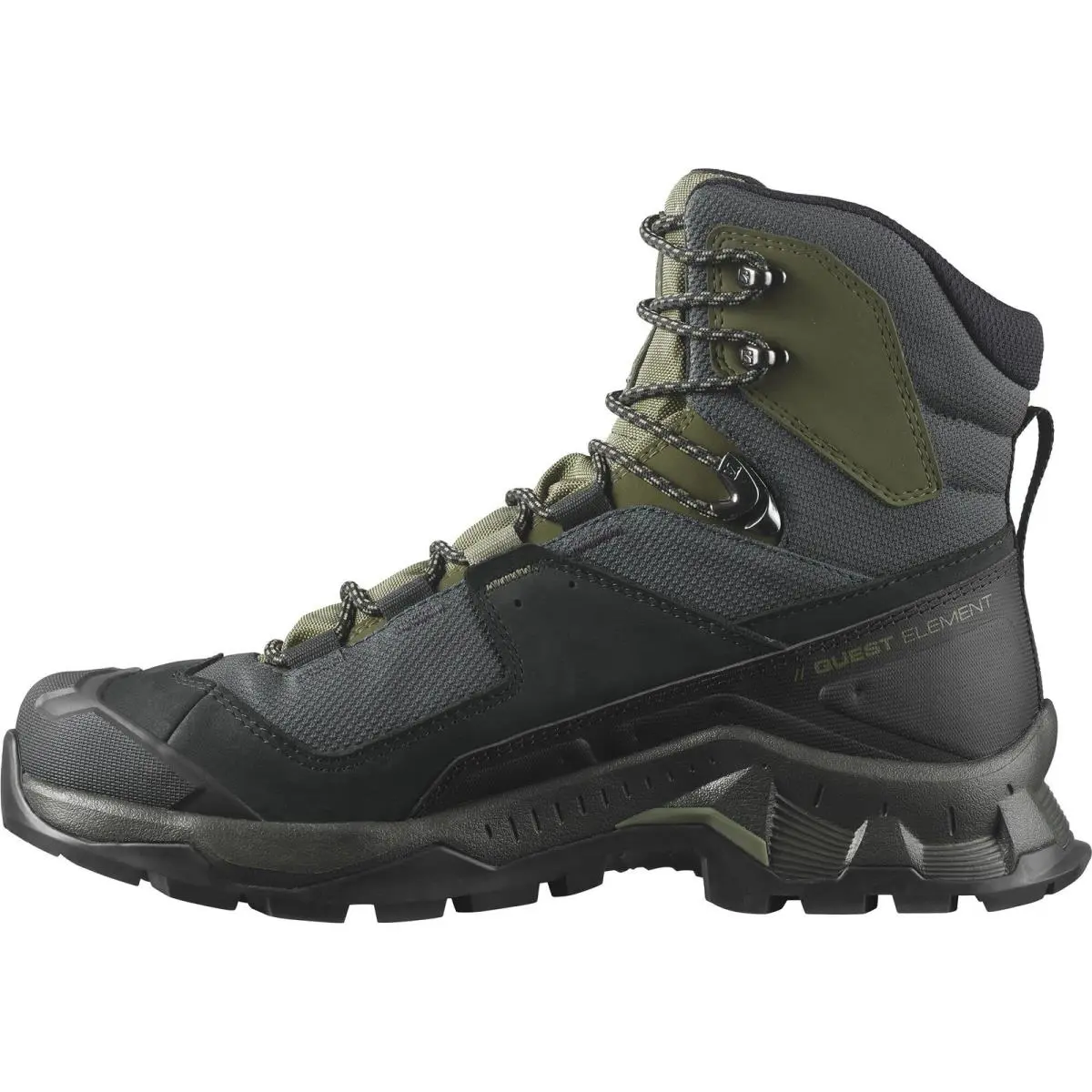Salomon Mens Quest Element Gore Tex Waterproof Leather Hiking Boots Black Deep L