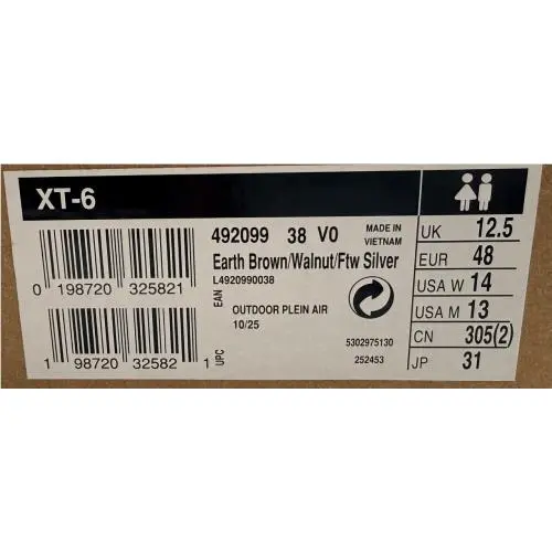 Salomon shoes - XT-6 - L4920990038 - EARTH BROWN WALNUT (UPC: 198720325821) 0