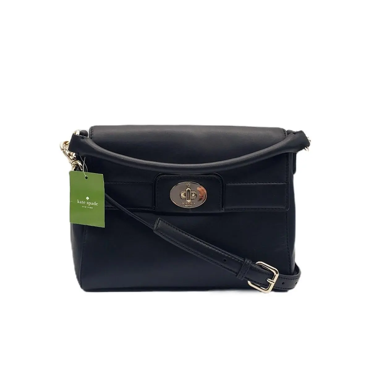 Kate Spade Hampton Road Janie Black Leather Satchel Crossbody Bag