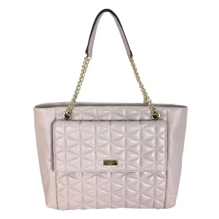 Kate Spade Quilted Mousse Frosting Leather Emery Court Meena Satchel Tote Bag