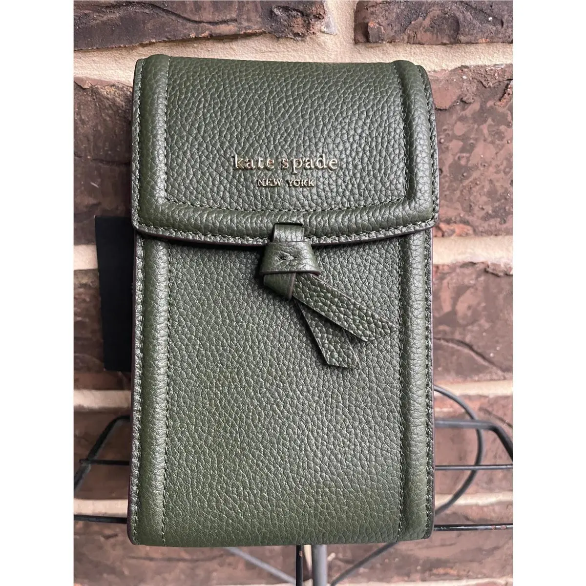 Kate Spade Phone Crossbody Knott North South Leather Bonsai Tree Green