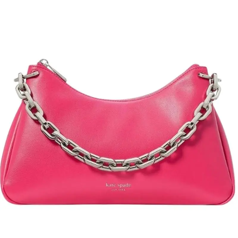 Kate Spade Grace Chain Shoulder Bag Pink Rosehip Fine Grain Leather