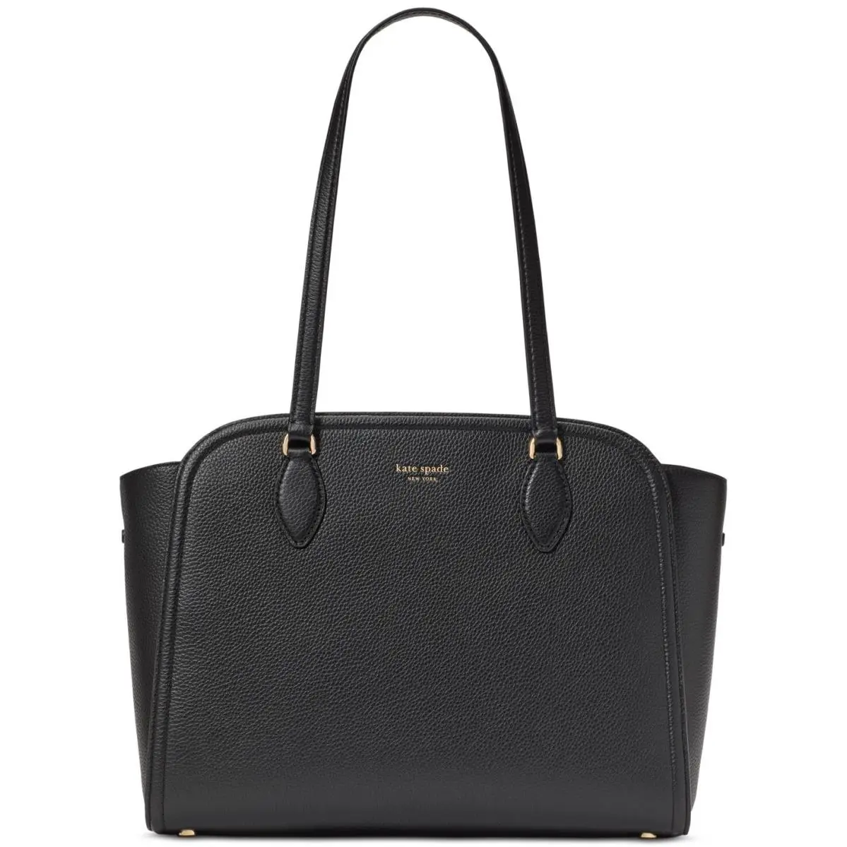 Kate Spade New York Taylor Pebbled Leather Shoulder Tote Black Gold