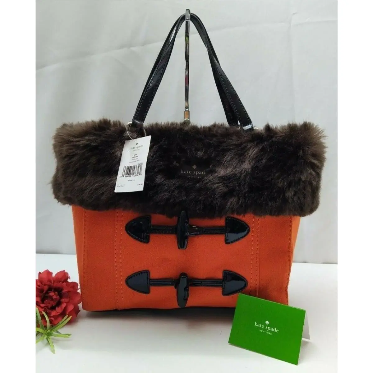 Kate Spade Quinn Foxtrot Hill Autumn Orange Double Handles Satchel Bag