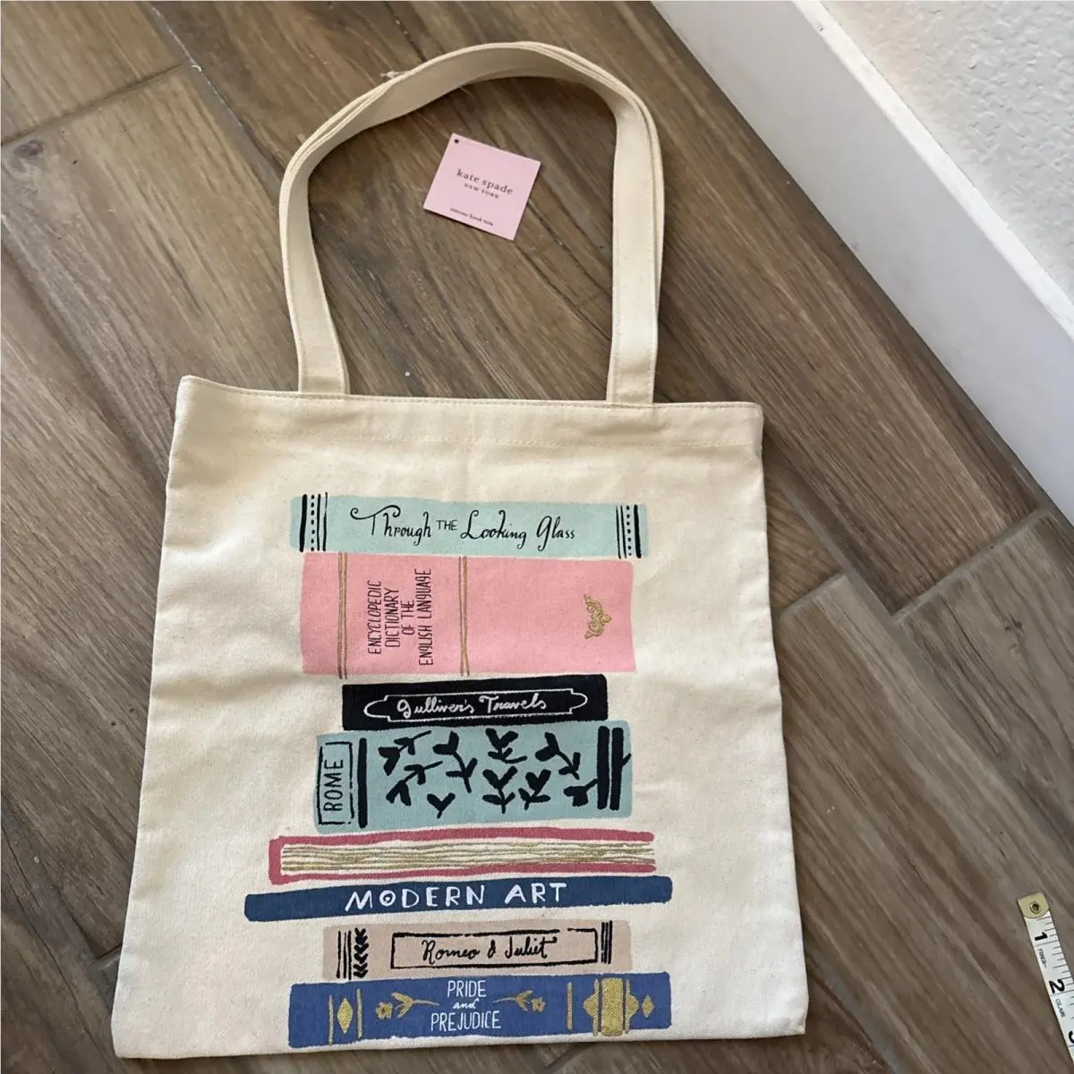 Kate Spade Stack of Books Book Tote Bag New