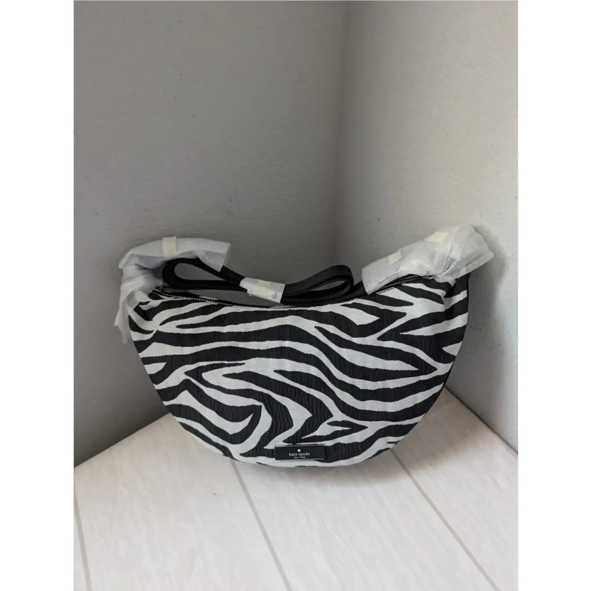 Kate Spade KO429 Carter Zebra Sling Crossbody Bag In Black Multi