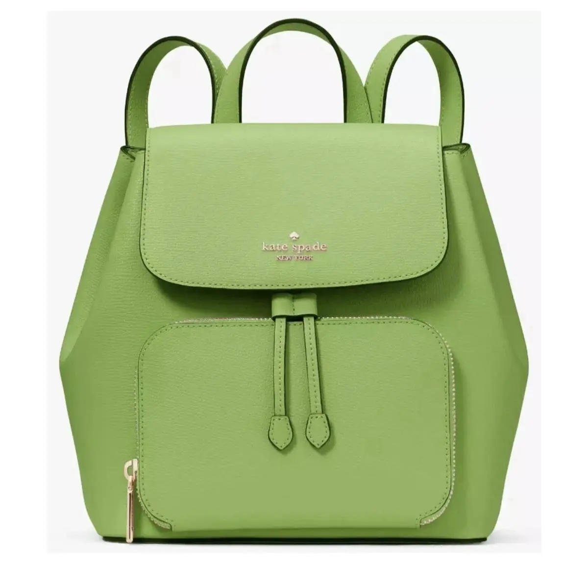 Kate Spade New York Kristi Medium Flap Backpack Leather Turtle Green
