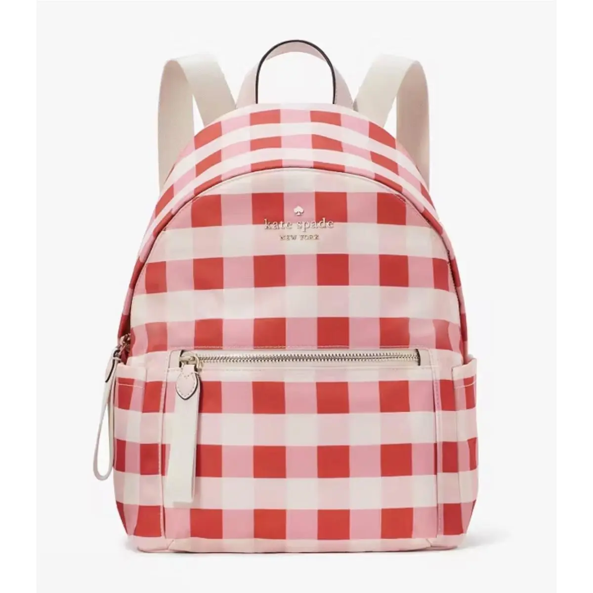 Kate Spade New York Chelsea Gingham Nylon Medium Backpack In Pink Multi