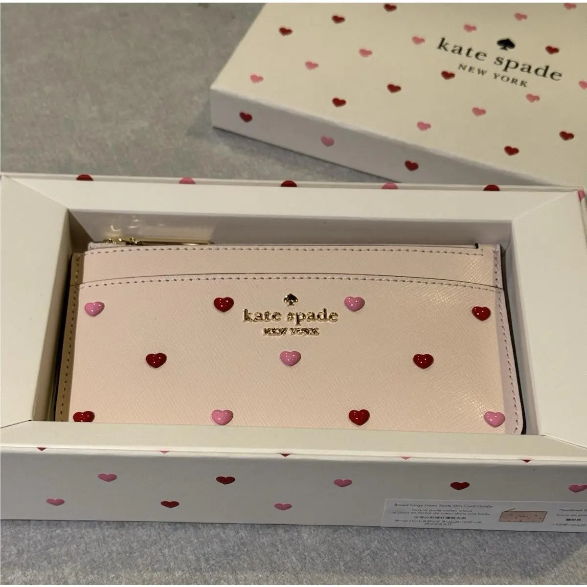 Kate Spade Madison Heart Studs Large Slim Card Holder