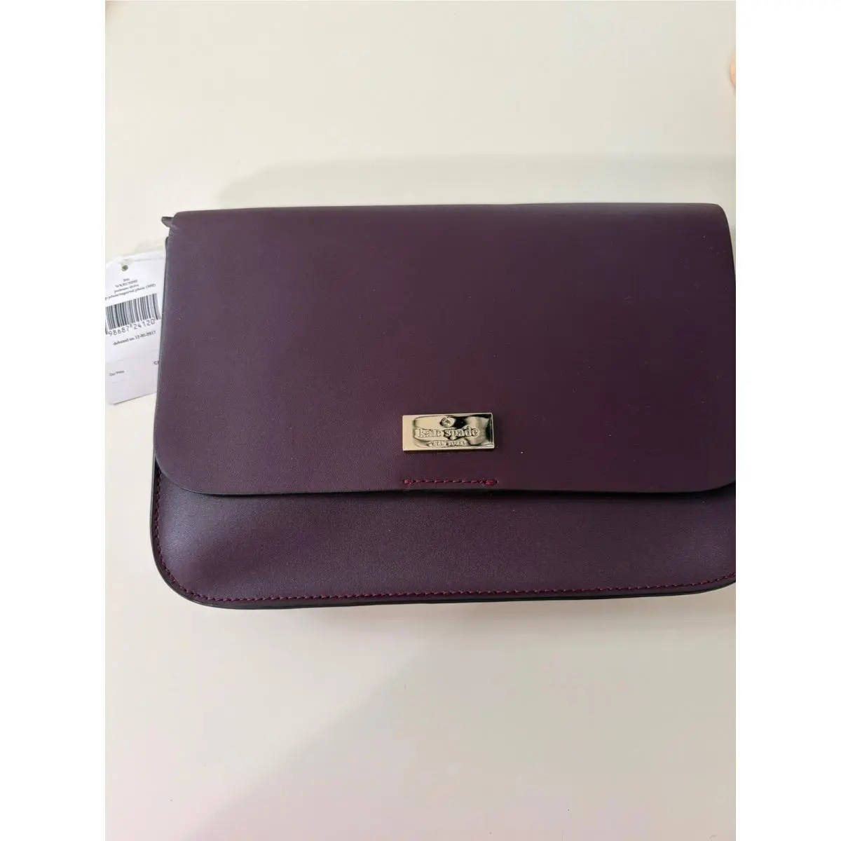 Kate Spade Lizz Putnam Drive Deep Plum Leather Crossbody Bag WKRU5202 New