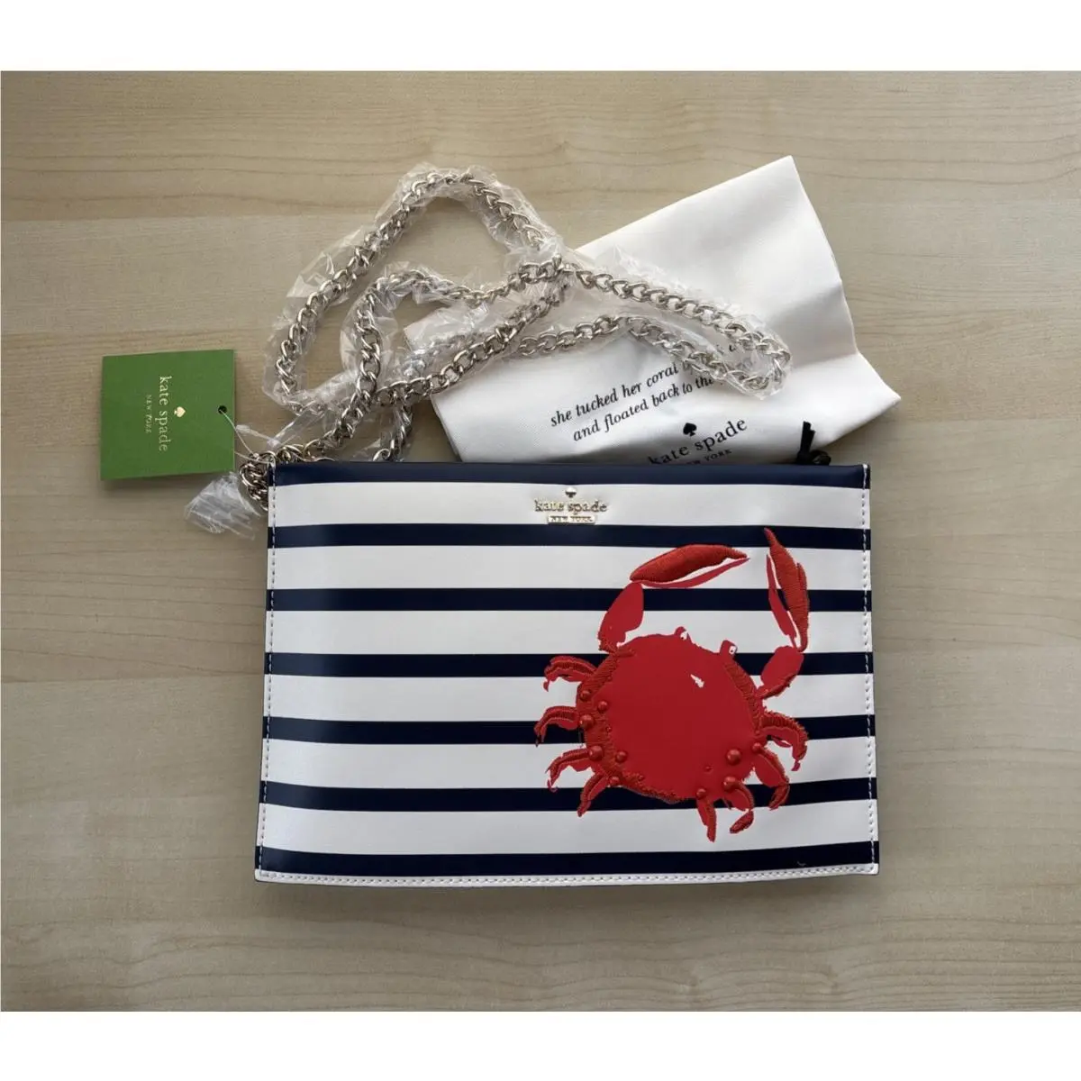 Kate Spade Shore Thing Crab Sima Crossbody Bag Cement Crab Shoulder Bag