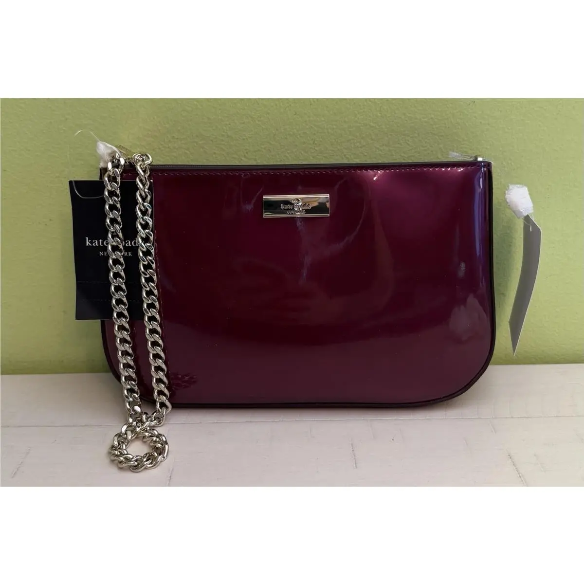 Kate Spade KJ019 Lilly Pouchette Patent Bag Dark Rasberry