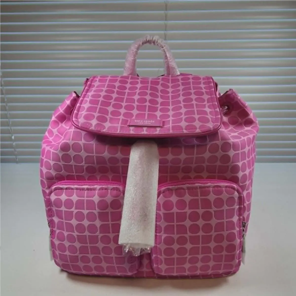 Kate Spade Noel Jacquard Backpack Pink Vivid Snapdragon KG241 W/dust Bag