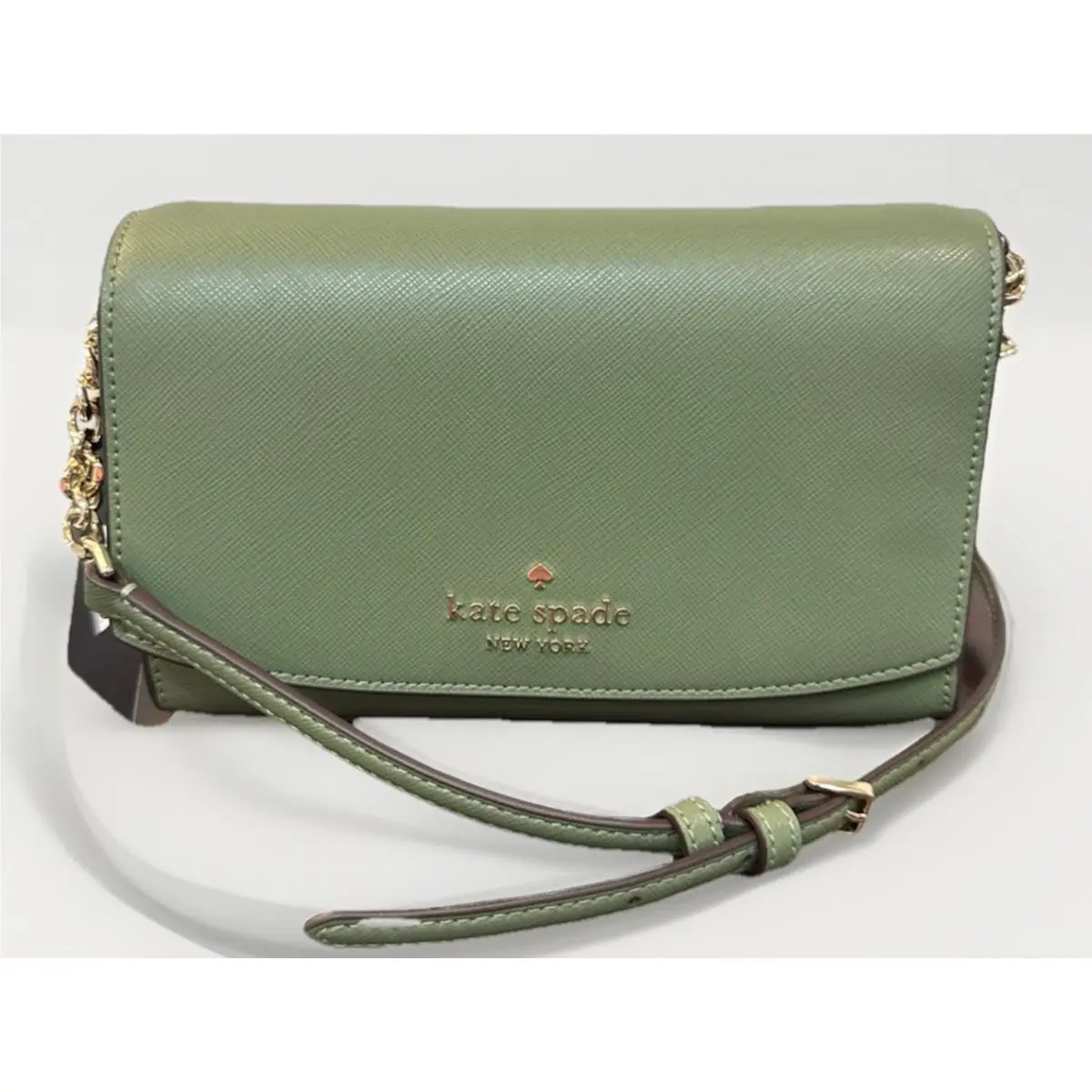 Kate Spade New York Small Flap Crossbody Bag Credit Card Holder Cedar Stand New