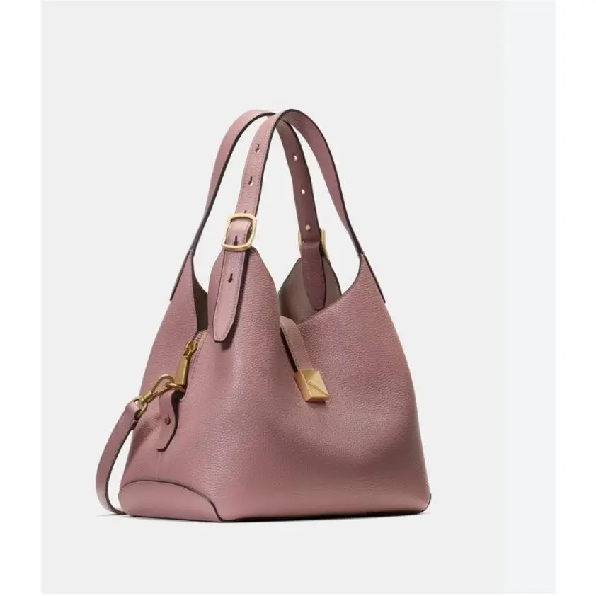 Kate Spade NY Deco Pebbled Leather Small Tote Crossbody Bag + Dust Bag Dusk Rose