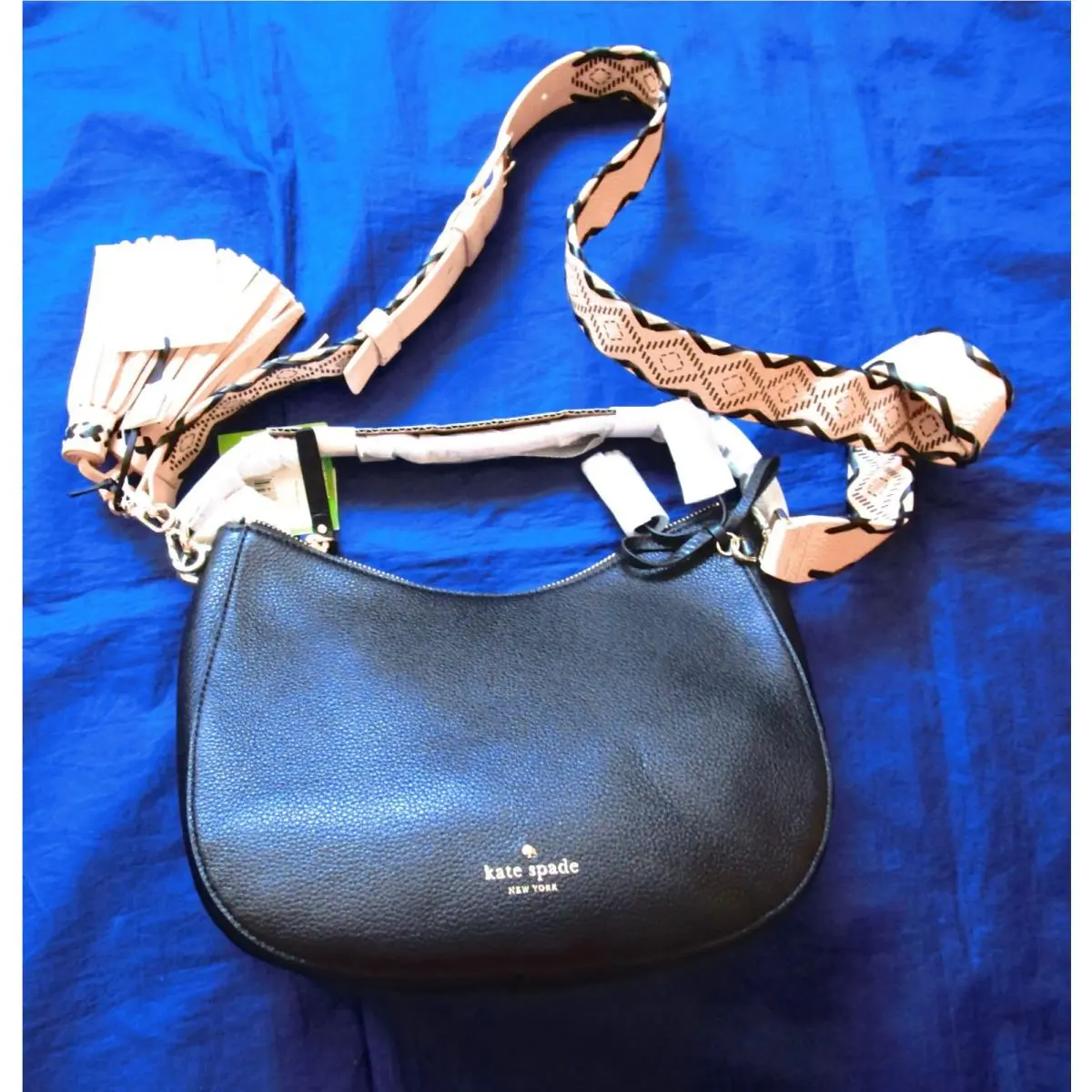 Kate Spade Handbag-new-black-hayes Street-with Special Strap