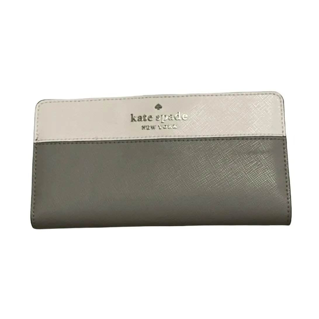 Kate Spade Staci Color Block Large Slim Bifold Wallet in Nimbus Grey Multi