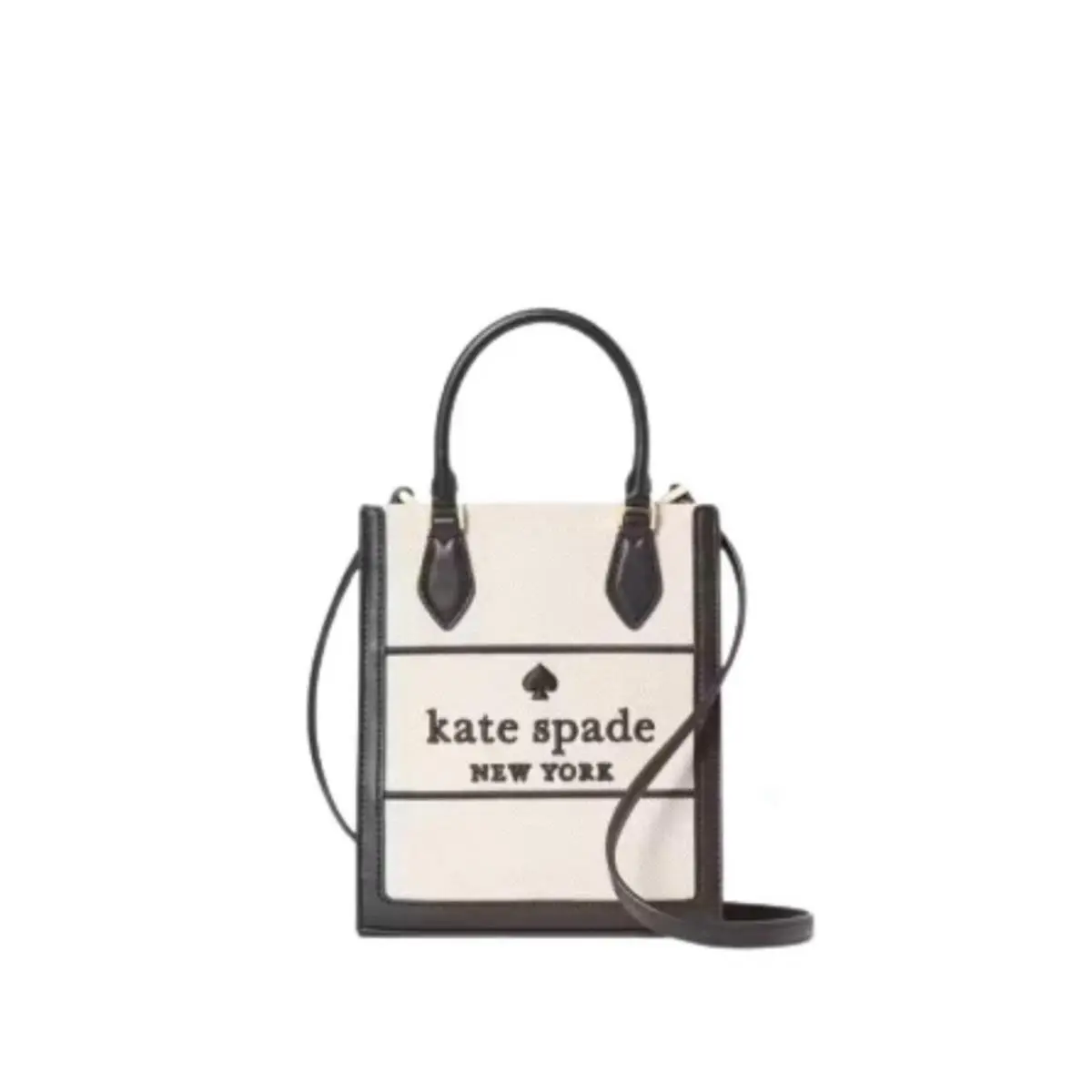 Kate Spade New York Ellie Canvas Mini Tote Crossbody Bag Black Multi
