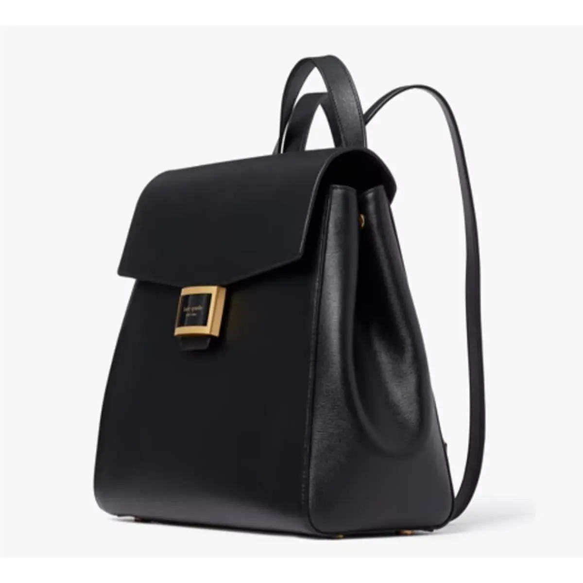 Kate Spade Katy Medium Backpack Black Leather Flap Adjustable Straps
