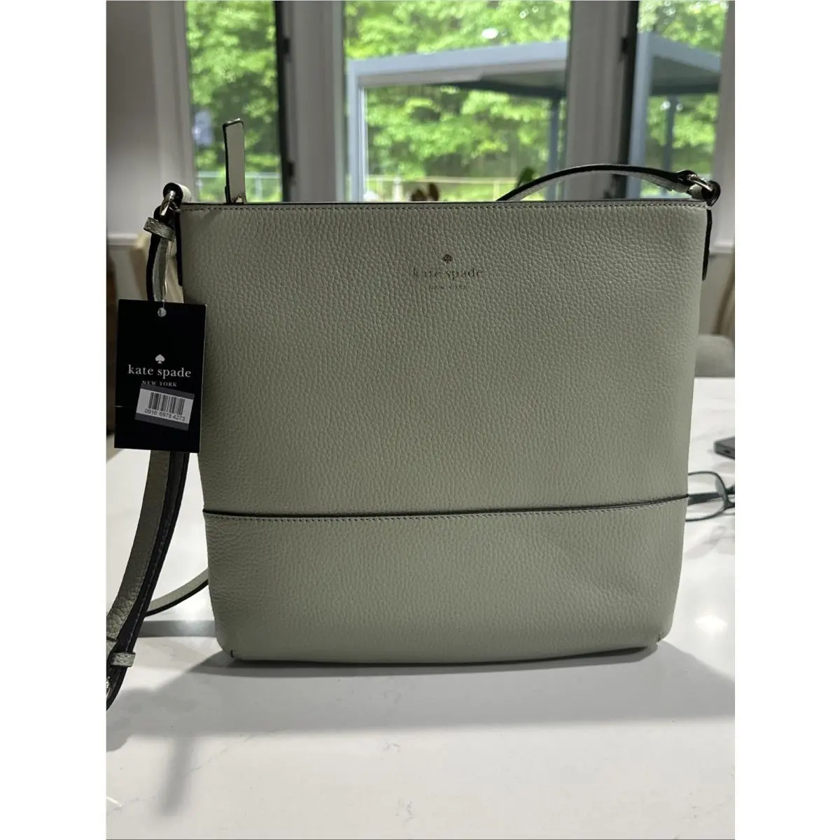 Kate Spade York Southport Ave Cora Pebbled Leather Crossbody Bag Sage