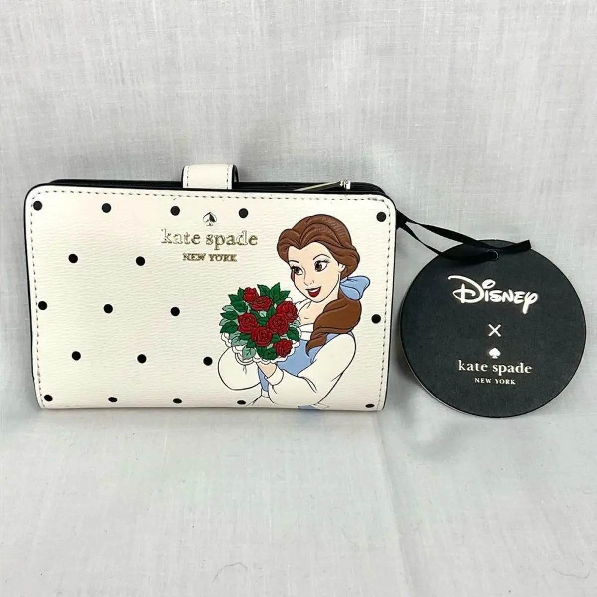 Kate Spade Disney Wallet Beauty and The Beast Medium Compact Bifold Wallet