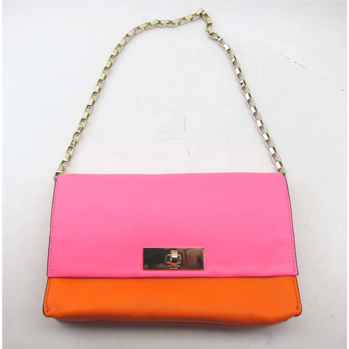 Kate Spade Lincoln Square Garrett Leather Bag In Pink Orange Colorblock