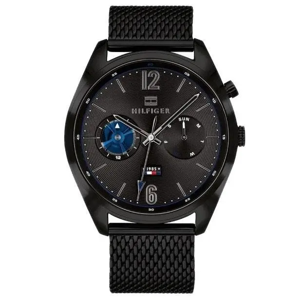 Tommy Hilfiger Deacan Chronograph 1791547 Black Dial Bracelet 44MM Mens Watch