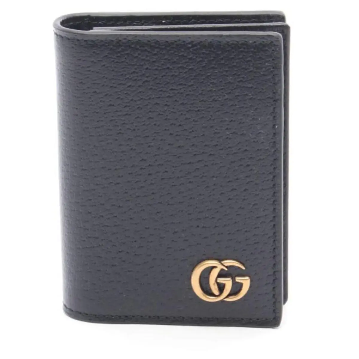 Gucci GG Marmont Card Case Holder Black Leather Bifold