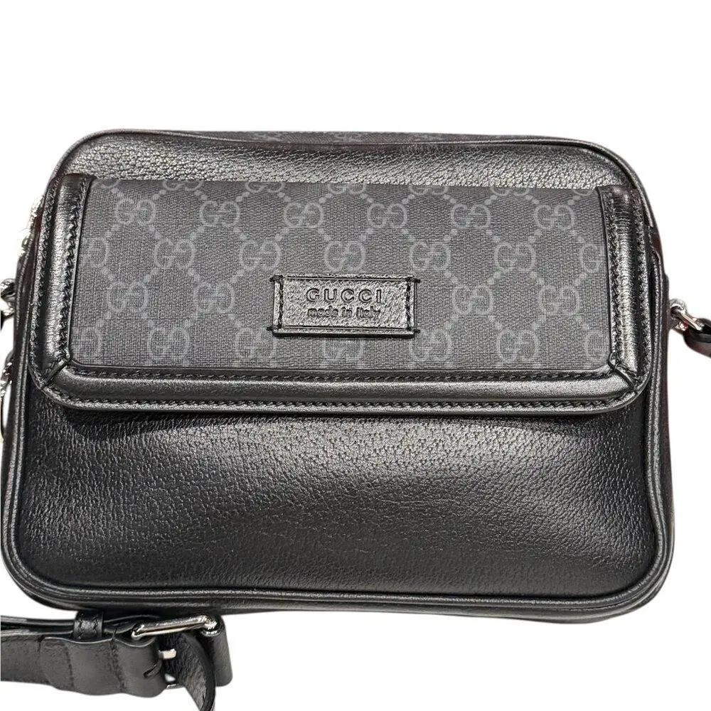 Gucci 795464 GG Supreme Leather Canvas Crossbody Bag Ships From Usa