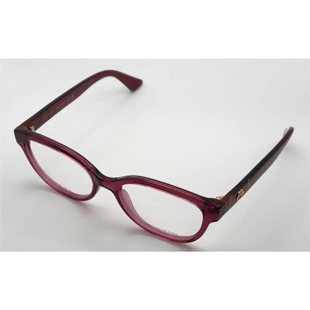 Gucci Women`s Eyeglasses GG1115O 002 Transparent Burgundy 53mm