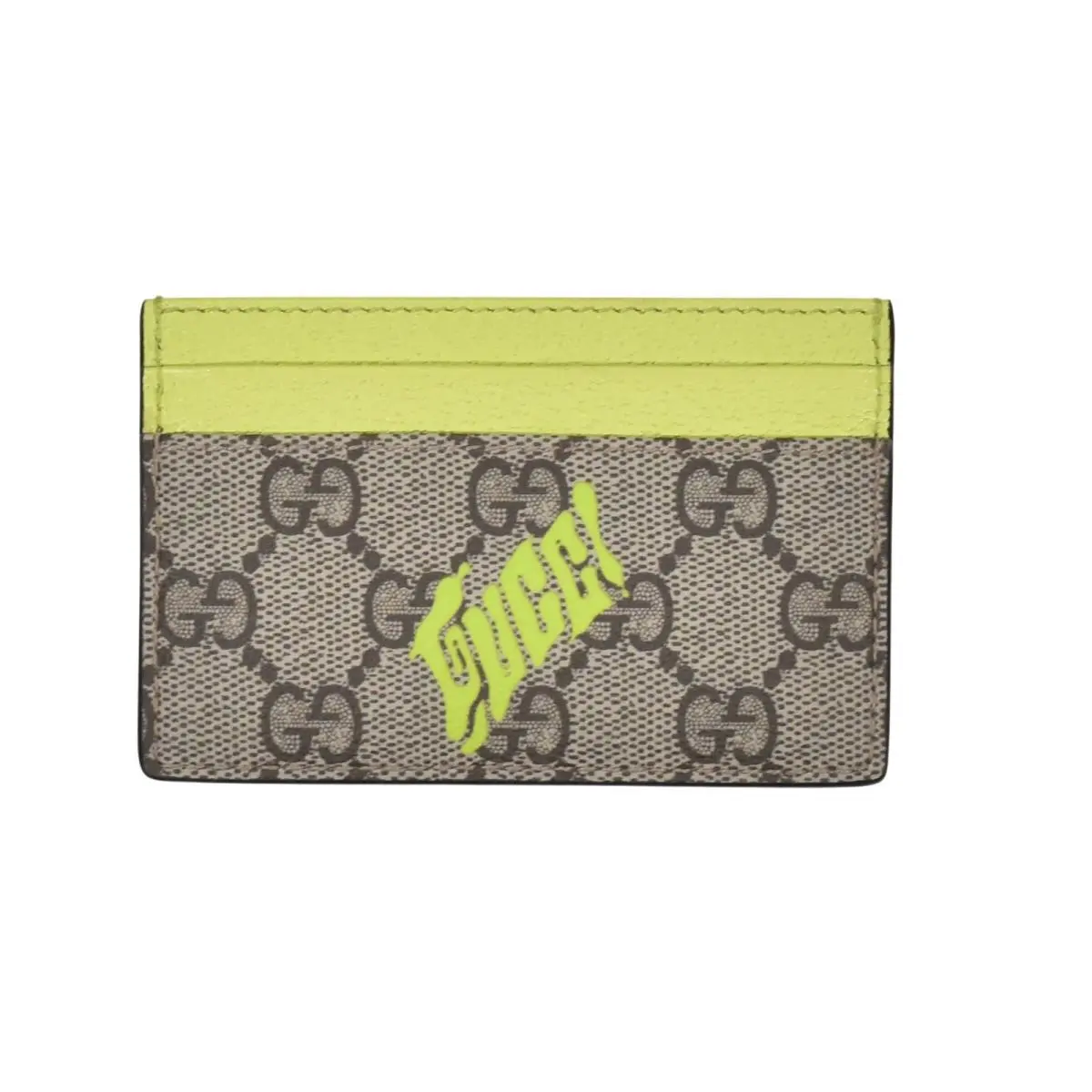 Men`s Gucci Green GG Supreme Icon Fun Card Case Wallet 835322