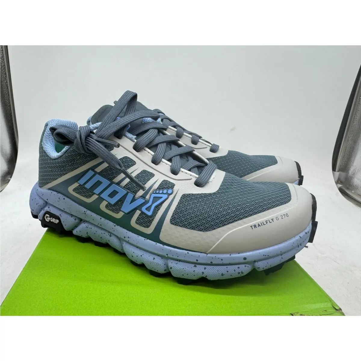 Inov-8 Trailfly G 270 V2 Running Sneakers Women`s Blue Gray Mesh Lace Up - 5.5