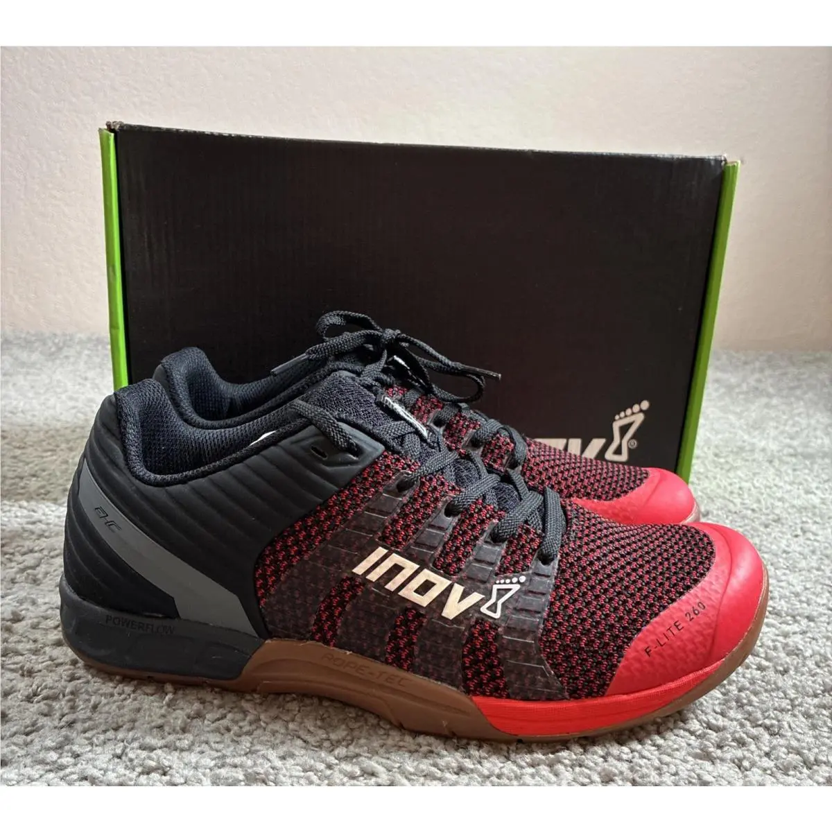 Inov 8 F Lite 260 Knit Red Cross Trainers Running Lifting Shoes Women’s 8.5