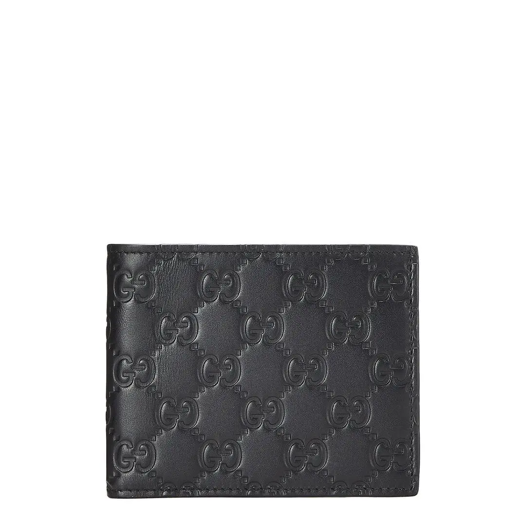 Gucci Black Guccissima Leather Guccissima Bi-fold Wallet Pre-loved