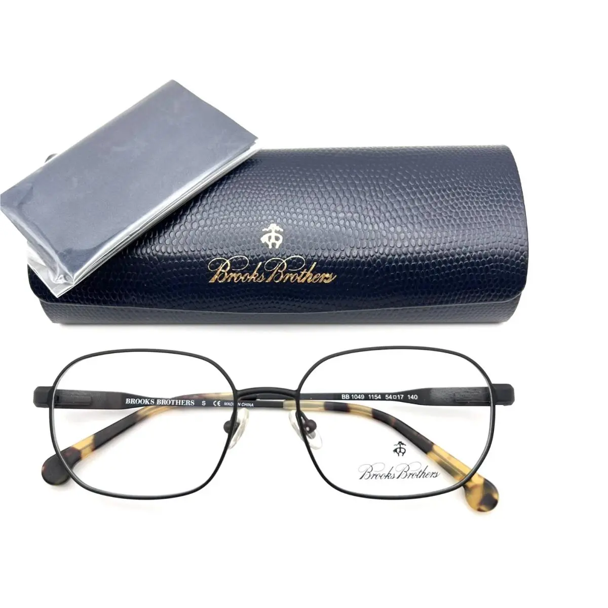 BB1049 1154 Black Eyeglasses 54-17-140 MM W/case by Brooks Brothers