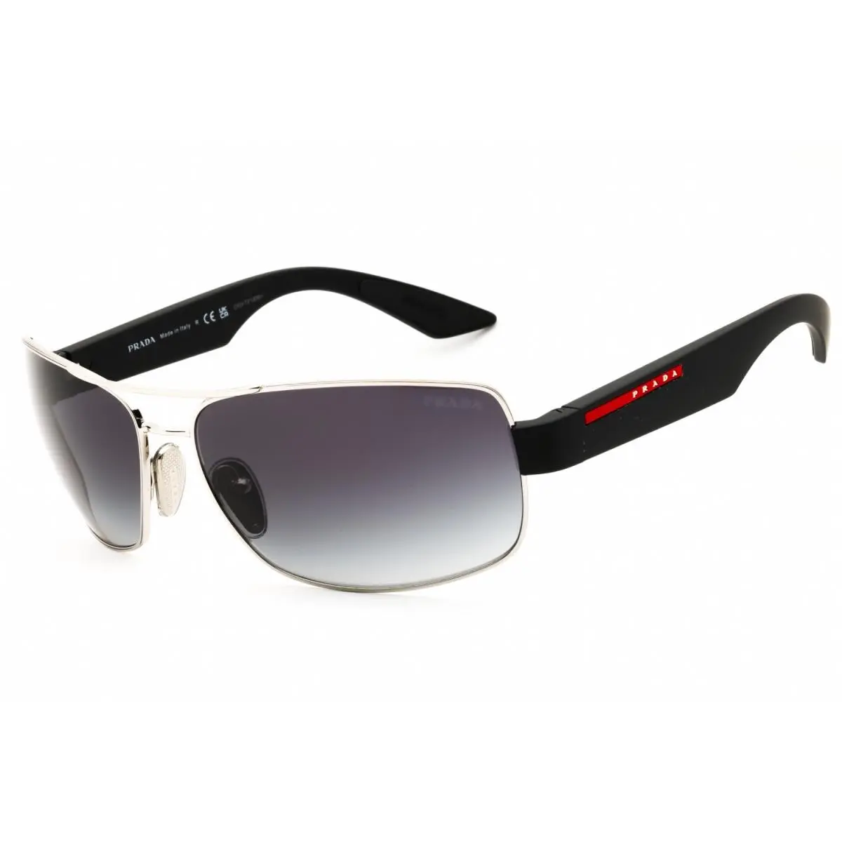 Sport PS 50ZS 1BC09U Sunglasses Silver Frame Gradient Grey Lenses 65mm by Prada